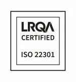 LRQA Certified ISO 22301 certification badge